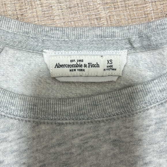 Abercrombie & Fitch Heather Gray Sweatshirt with Gold and Silver Sequin Logo XS - Picture 4 of 11